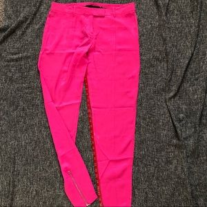 L.A.M.B. Hot / neon pink 100% silk pants, size 8